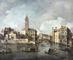 View on The Grand Canal at San Geremia, Venice by Francesco Guardi