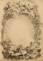 Design for an Escutcheon in Honor of William Earl Cowper (ca. 1665 1723) by Francois Boucher