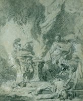 Mucius Scaevola Putting His Hand in The Fire by Francois Boucher