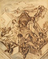 Project for a Corner Motif of a Painted Ceiling by Francois Boucher