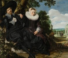 Portret Van Een Stel in Een Landschap by Frans Hals