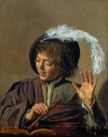 Singing Boy with Flute by Frans Hals