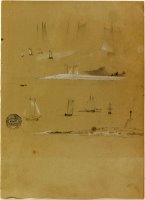 Studies of Sailing Ships And Coastal Landscapes by Frederic Edwin Church