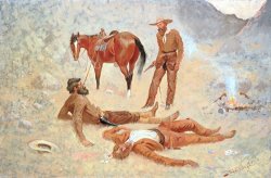 He Lay Where he had Been Jerked Still as a Log by Frederic Remington