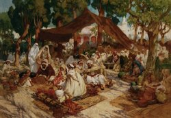North African Market by Frederick Arthur Bridgman