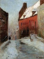 A Winter Street Scene, Montreuil by Fritz Thaulow