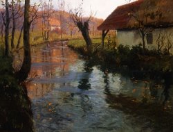 The Mill Stream by Fritz Thaulow