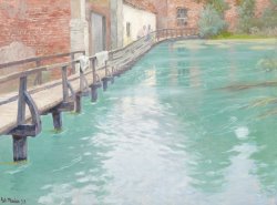 The Mills At Montreuil Sur Mer Normandy by Fritz Thaulow