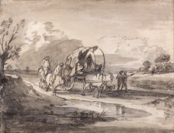 Open Landscape with Horsemen And Covered Cart by Gainsborough, Thomas