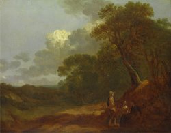 Wooded Landscape with a Man Talking to Two Seated Women by Gainsborough, Thomas