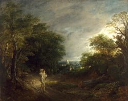 Wooded Landscape with a Woodcutter by Gainsborough, Thomas