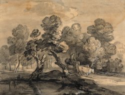 Wooded Landscape with Herdsman And Cows 2 by Gainsborough, Thomas