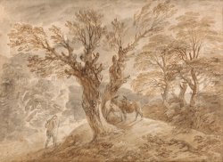 Wooded Landscape with Peasant And Donkeys by Gainsborough, Thomas