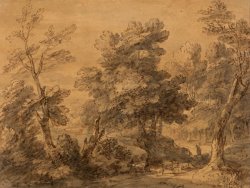 Wooded Landscape with Shepherd And Sheep by Gainsborough, Thomas