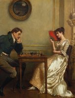 A Game Of Chess by George Goodwin Kilburne