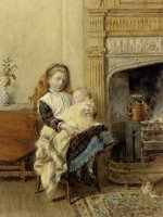 Minding Baby by George Goodwin Kilburne