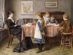 The Lesson by George Goodwin Kilburne