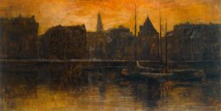 A View of The Prins Hendrikkade with The Schreierstoren, Amsterdam by George Hendrik Breitner