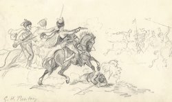 Cavaleriegevecht by George Hendrik Breitner
