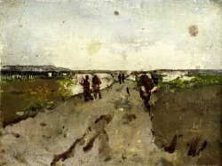 Landscape Near Waalsdorp, with Soldiers on Maneuver by George Hendrik Breitner