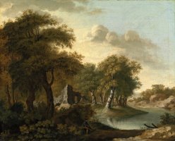 A View Near Arundel, Sussex, with Ruins by Water by George Smith