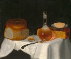 Still Life of Bread, Butter And Cheese by George Smith