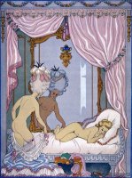 Bedroom Scene From Les Liaisons Dangereuses by Pierre Choderlos De Laclos Published 1920s by Georges Barbier