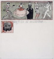 Parfois Il M Arrive Ink And W C on Paper by Georges Barbier