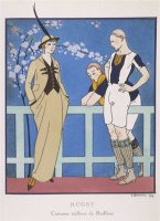 Tailor Made by Redfern with Draped Skirt with Side Pockets Waistcoat And Jacket by Georges Barbier