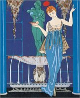 Woman And Fountain by Georges Barbier