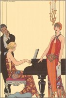 Woman Playing Piano 1922 by Georges Barbier