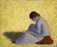 Peasant Woman Seated in The Grass (paysanne Assise Dans L'herbe) by Georges Seurat