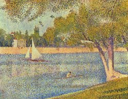 The River Seine at La Grande Jatte 1888 by Georges Seurat