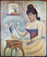 Young Woman Powdering Herself 1890 by Georges Seurat