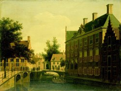 The Oude Zijds Herenlogement (gentlemen's Hotel) in Amsterdam by Gerrit Adriaensz. Berckheyde