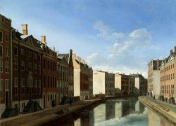 View of The Herengracht in Amsterdam, Seen From The Vijzelstraat by Gerrit Adriaensz. Berckheyde