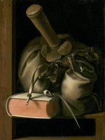 Still Life with Book And Purse by Gerrit Dou