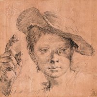 Portrait of a Boy Pointing with Raised Right Hand, C. 1740 1745 by Giovanni Battista Piazzetta