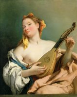 Girl with a Mandolin by Giovanni Battista Tiepolo