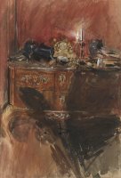 View of an Interior with Louis Xv Commode by Giovanni Boldini