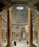 The Interior of The Pantheon, Rome by Giovanni Paolo Panini