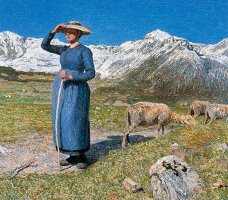 Midday On Alps On Windy Day by Giovanni Segantini