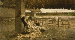 The Sheepshearing by Giovanni Segantini
