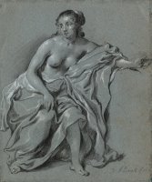 Sitting Female Nude by Govaert Flinck