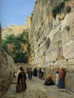 The Wailing Wall Jerusalem by Gustav Bauernfeind