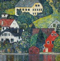 Houses At Unterach On The Attersee by Gustav Klimt