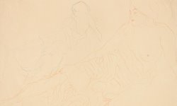 Two Studies Of A Reclining Woman by Gustav Klimt