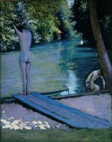 Bather about to plunge into the River Yerres by Gustave Caillebotte
