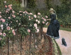 Roses In The Garden At Petit Gennevilliers by Gustave Caillebotte