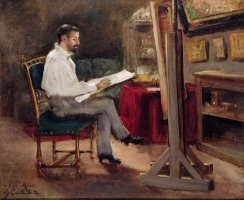 The Artist Morot in his Studio by Gustave Caillebotte